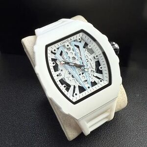 Men’s White Skeleton Sport Watch